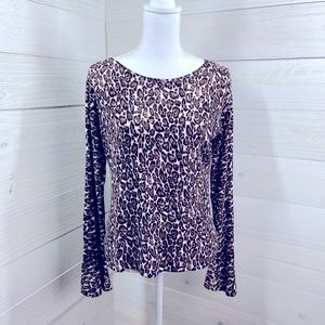 White House Black Market Animal Print Sweater M FREE SHIP